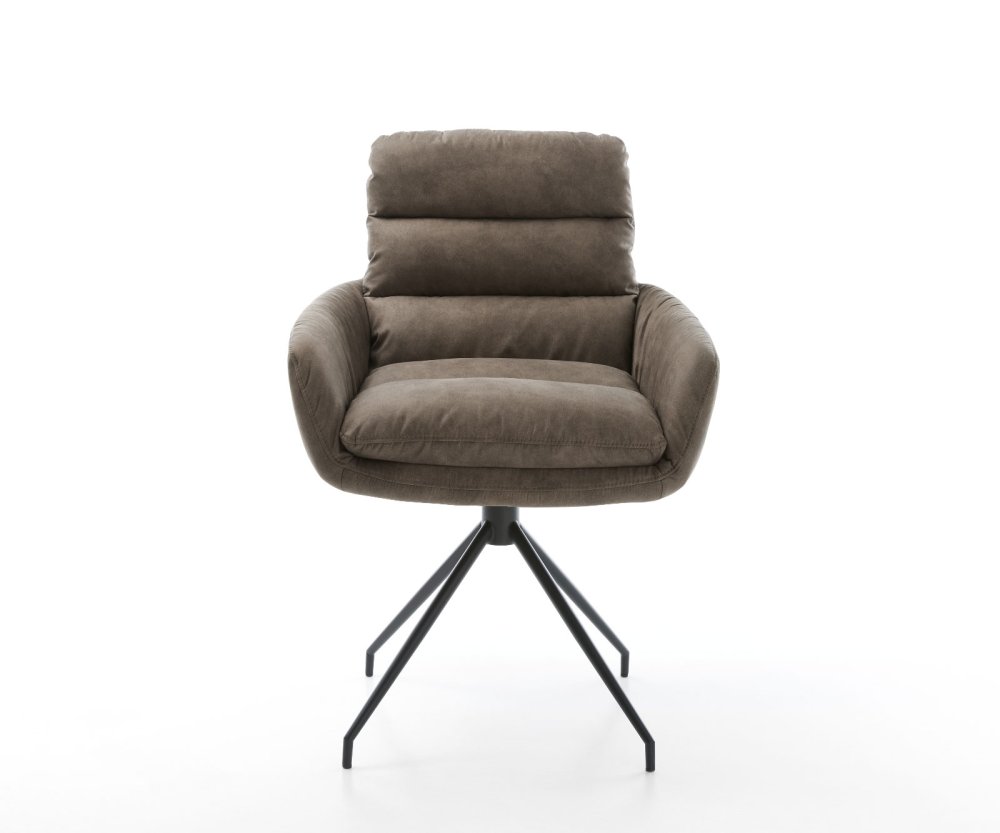 Otočná židle Abelia-Flex s područkami taupe vintage křížová Obrázek