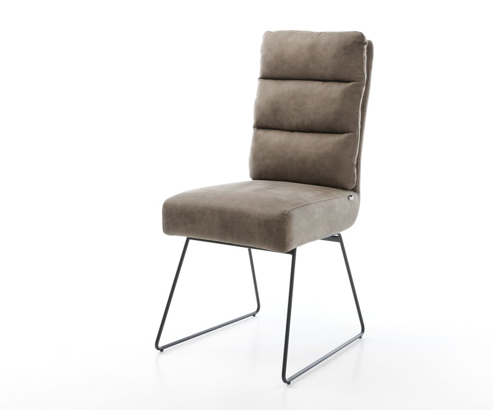 Jedálenská stolička Pela-Flex taupe vintage tenká základňa čierna