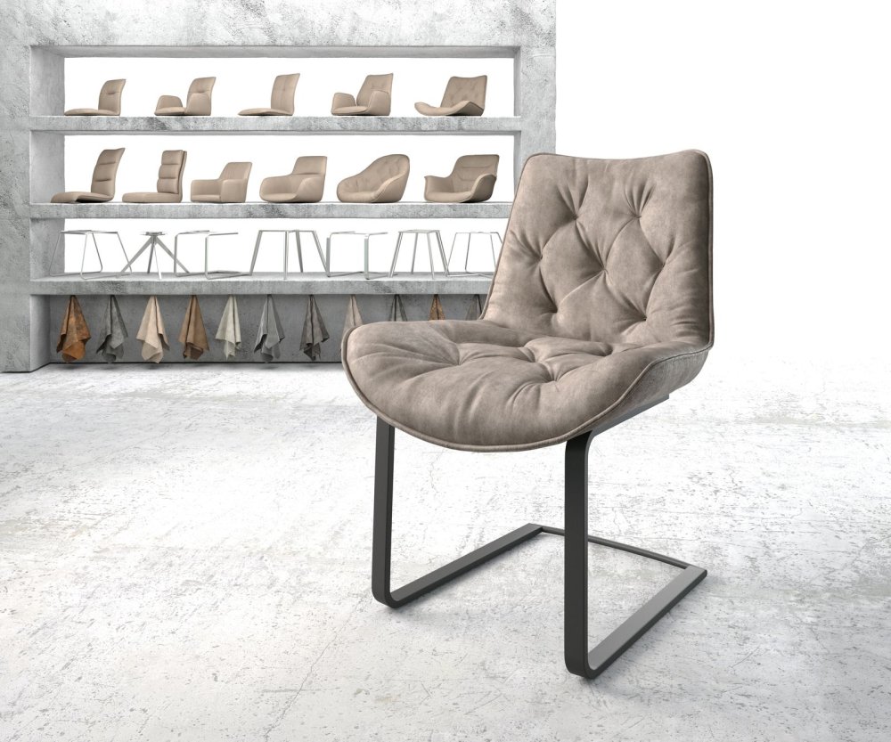 Jedálenská stolička Taimi-Flex taupe vintage konzolová podnož plochá