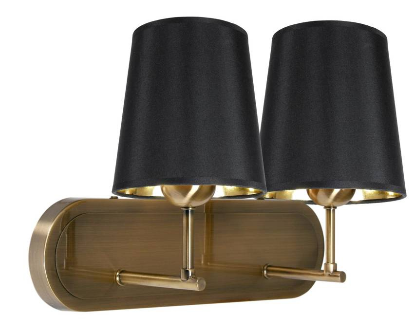Dvojitá nástenná lampa Milonga čierna/patina