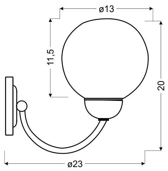 Nástenná lampa 1X60W E27 saténová TOBAGO