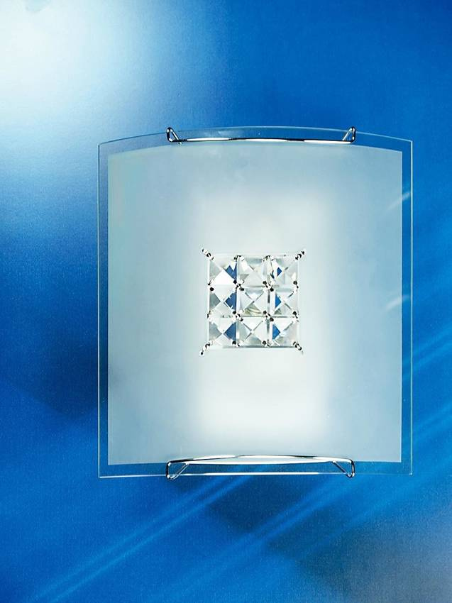 Stropné svietidlo Cristal 1X40W E27 biele 2150/1 štvorcové