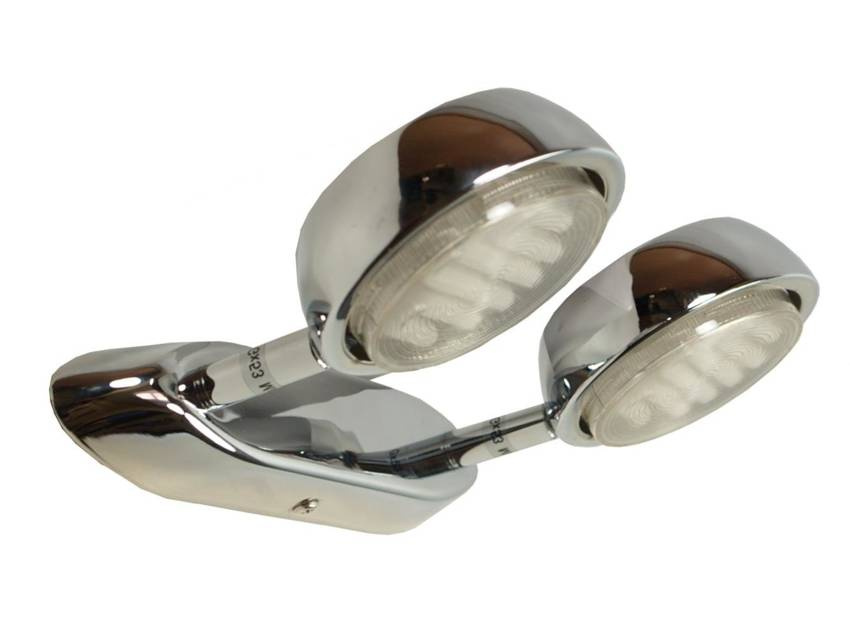 Dvojitá chrómová nástenná lampa Vision