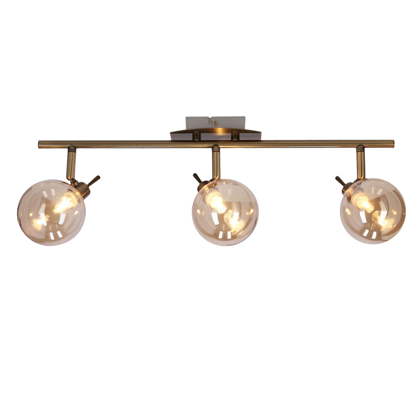 Stropná lampa Lentini patinovaná páska 3x40W g9 jantárové tienidlo