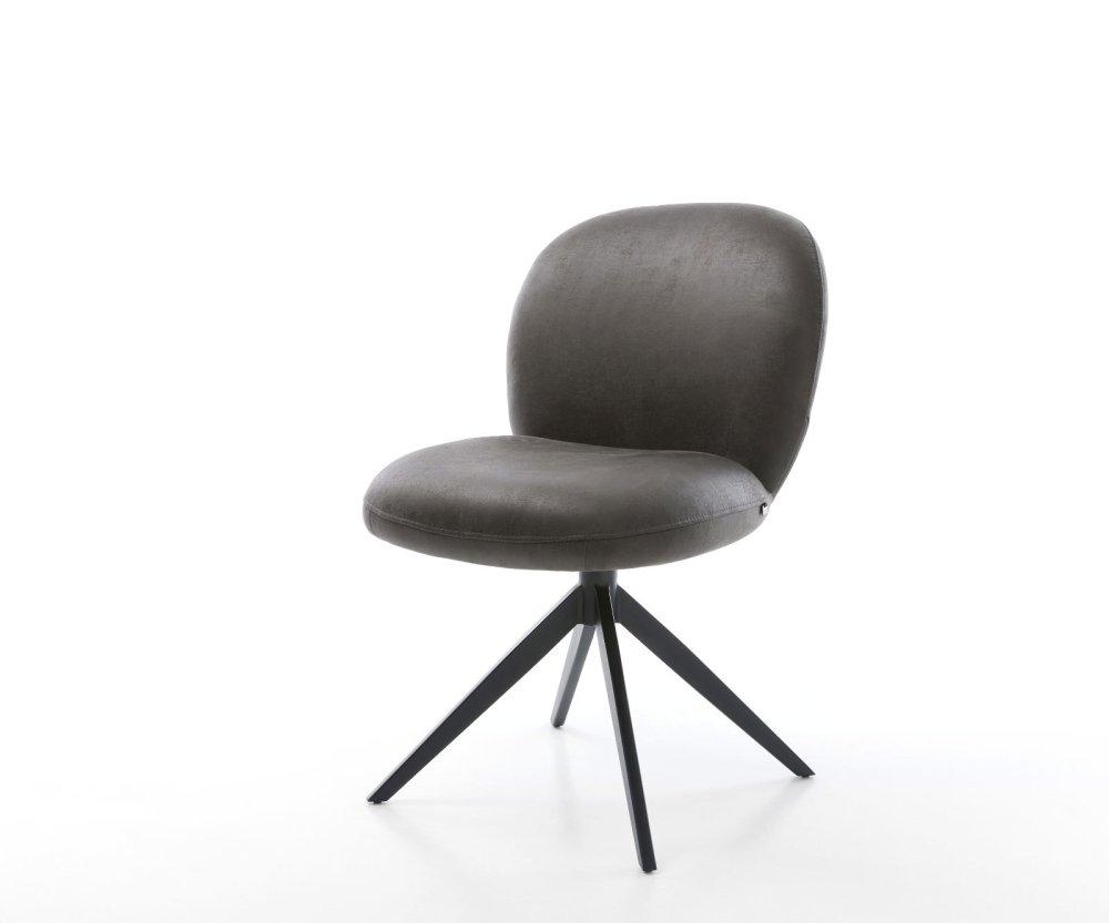Mikrovlákno Nube-Flex antracitová vintage otočná stolička Krížový rám