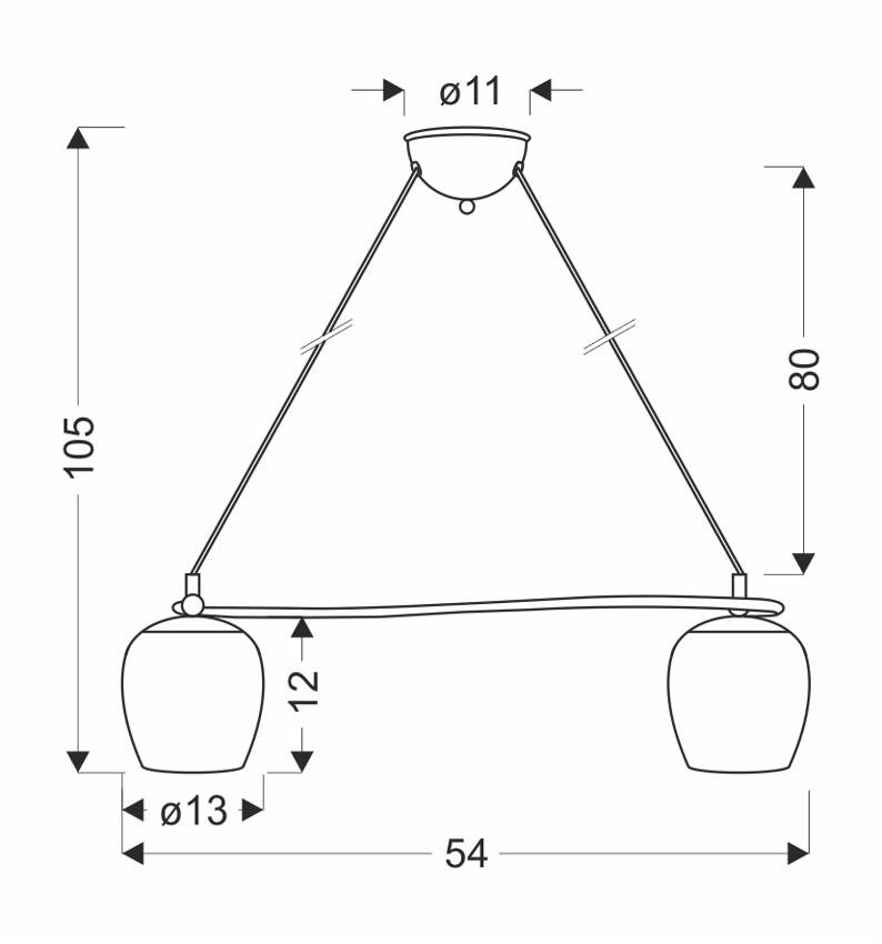 Závesná lampa Serano patinovaná 2x60W E27 krémové tienidlo