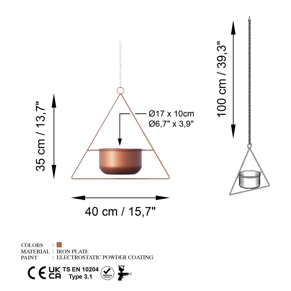 Dekorativní květináč Harpusta - Copper (obrázek 3)