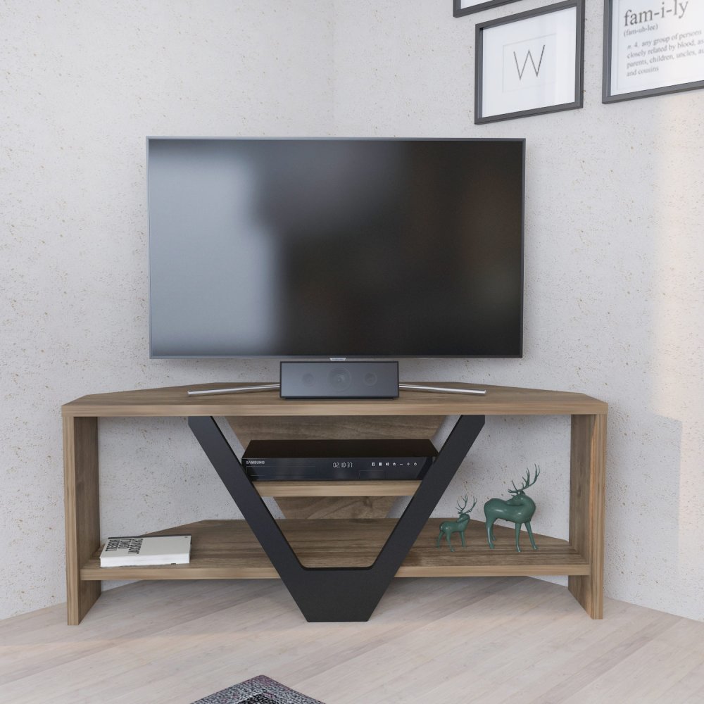 TV stolík Karin - Walnut, Black