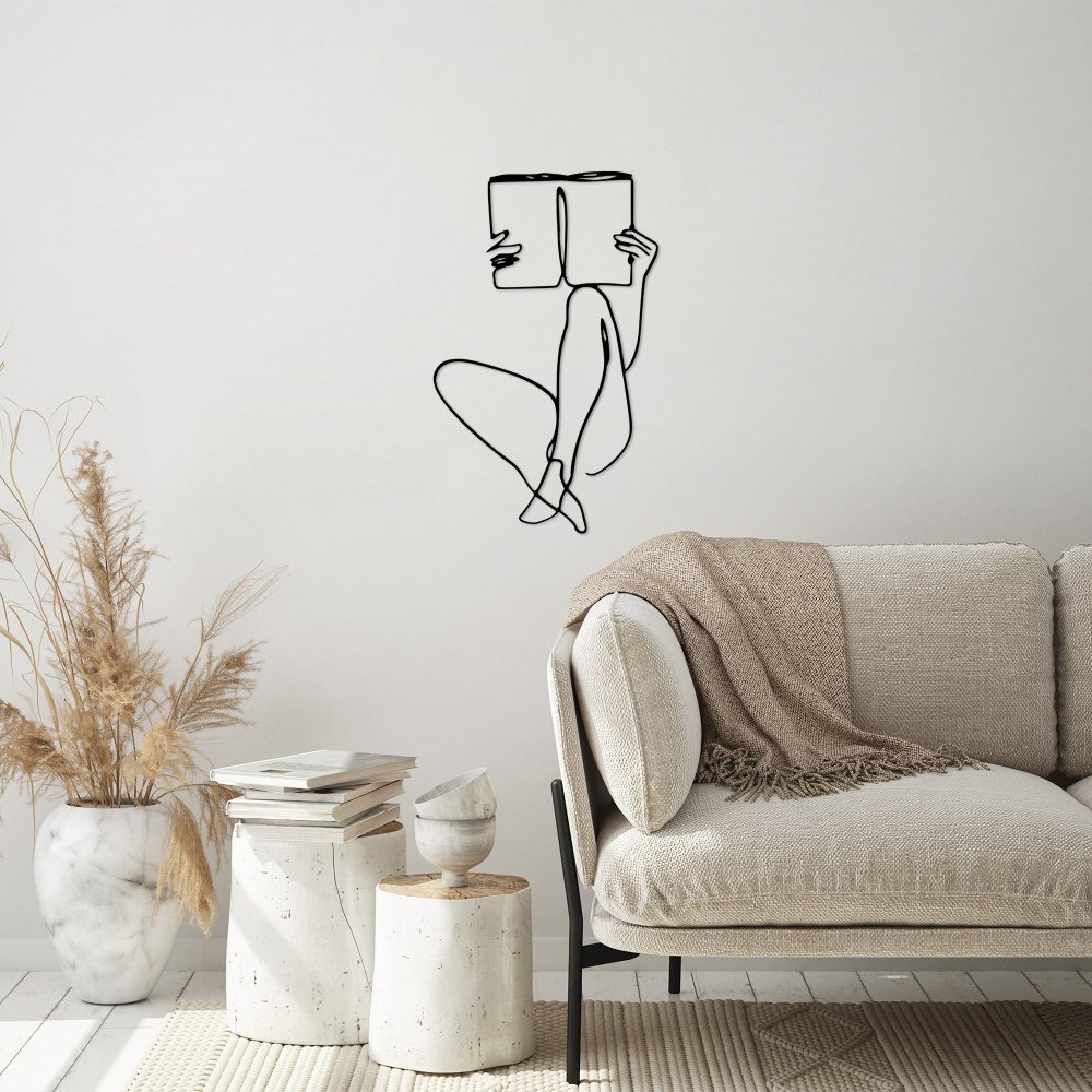 Dekoratívny kovový doplnok na stenu Book Reading - 494