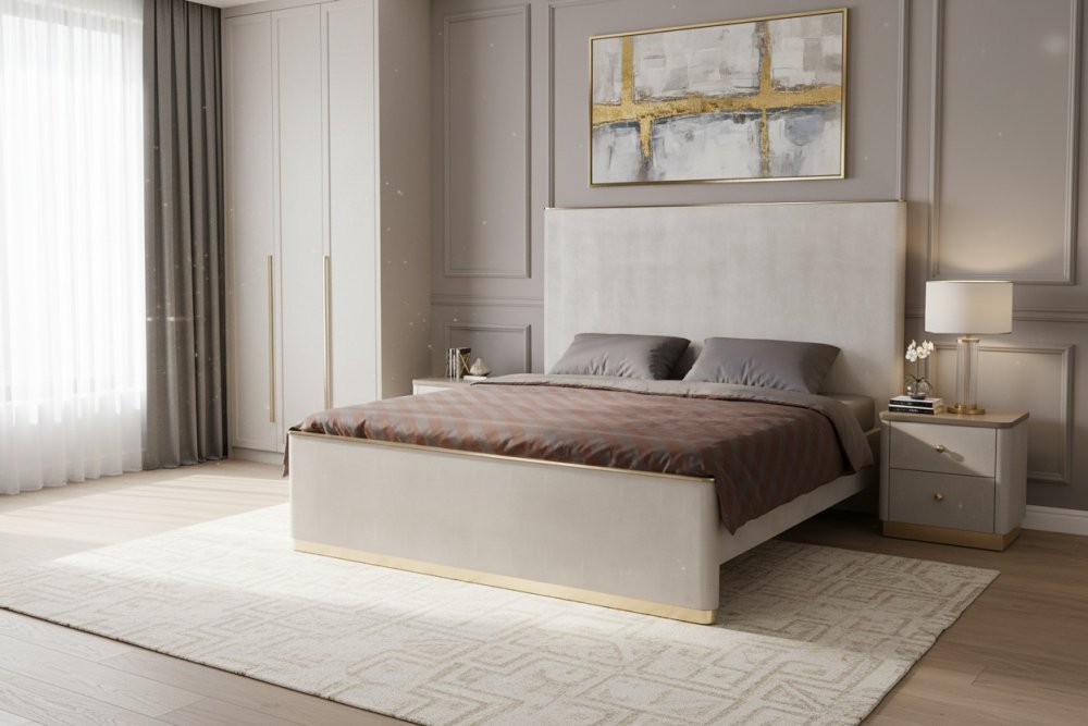 Stilig Bedroom ST890Q Čalúnená posteľ 160 cm + 2 nočné stolíky ST891