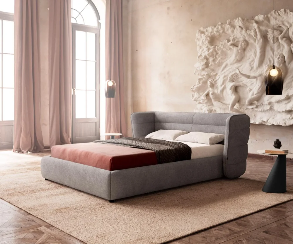 Čalúnená posteľ Simea 140x200 cm mikrovlákno sivá