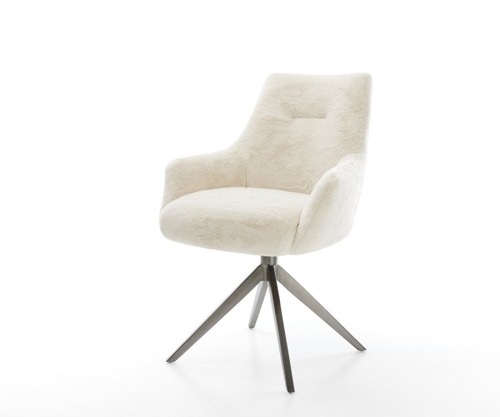 Jedálenská stolička Alja-Flex s opierkami plyšový manšester krémovo