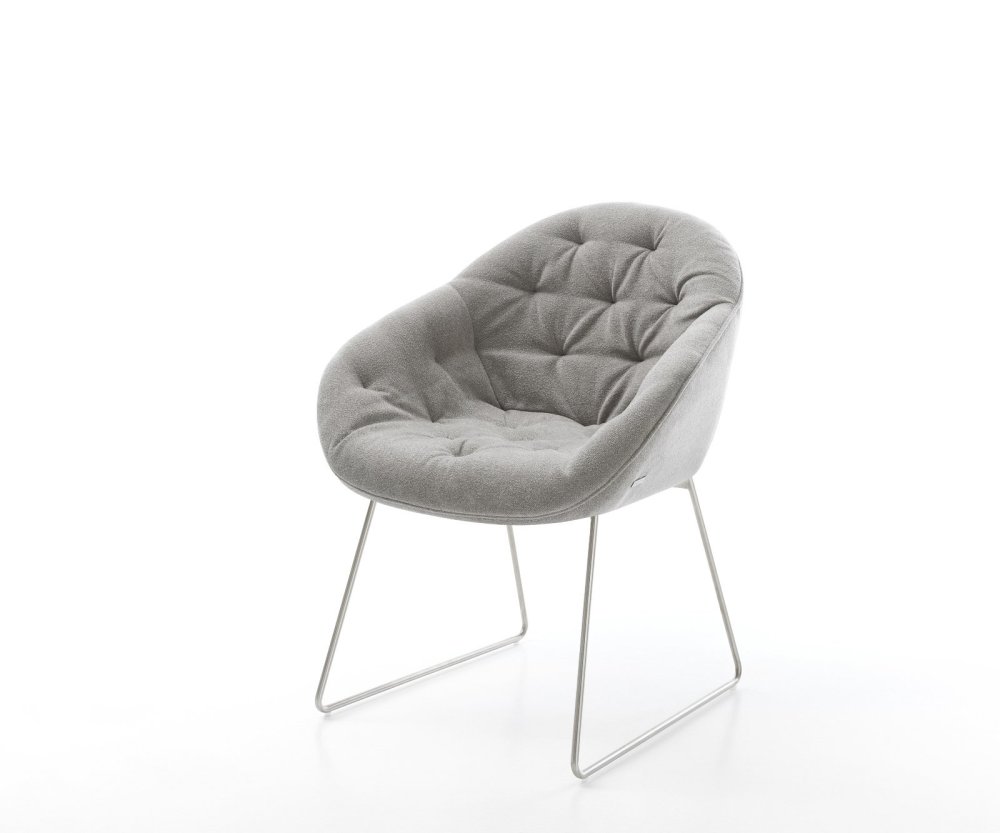 Jedálenská stolička Gaio-Flex štruktúrovaná látka mäkký sivá tenká