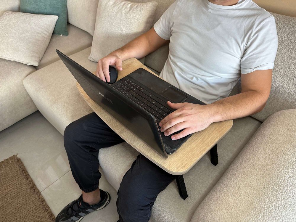 Stůl pro práci na notebooku vestoje Milton - Sapphire Oak (obrázek 6)