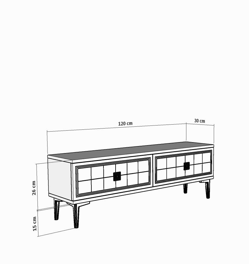 TV stolek Yuka 120 - Anthracite (obrázek 3)