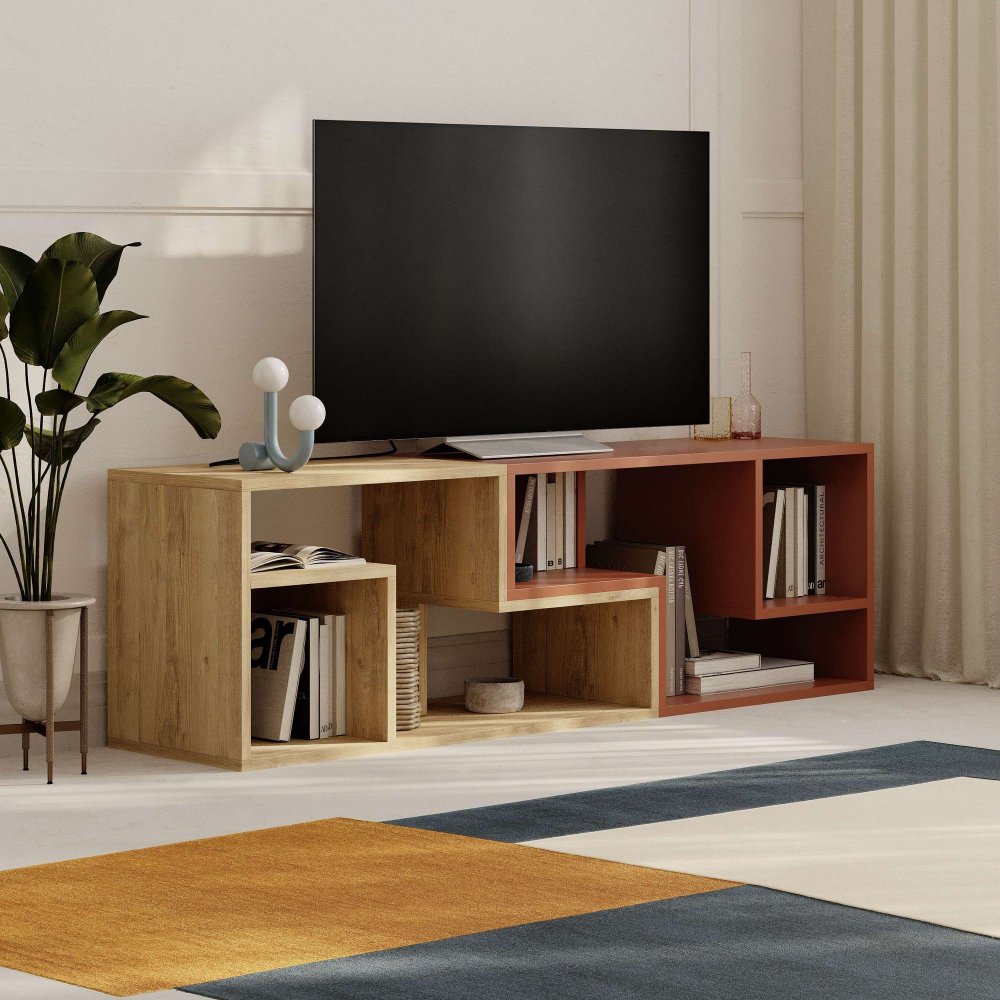 TV stolík Glis - Sapphire Oak, Cinnamon