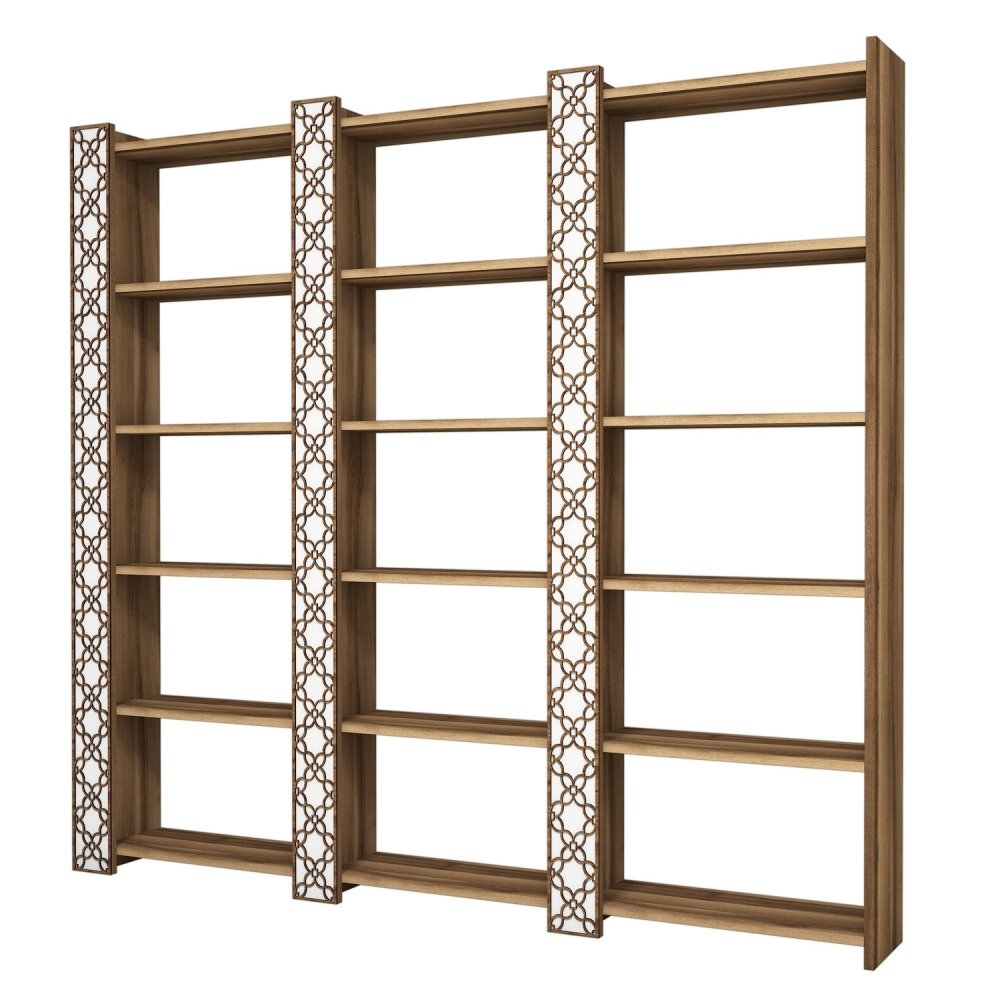 Knihovna City 3 - Walnut, White (obrázek 2)