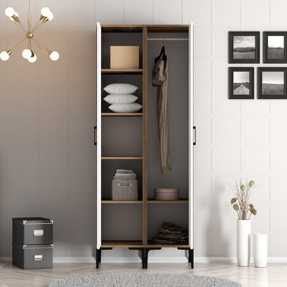 Šatní skříň Kumsal PP - Walnut, White (obrázek 5)