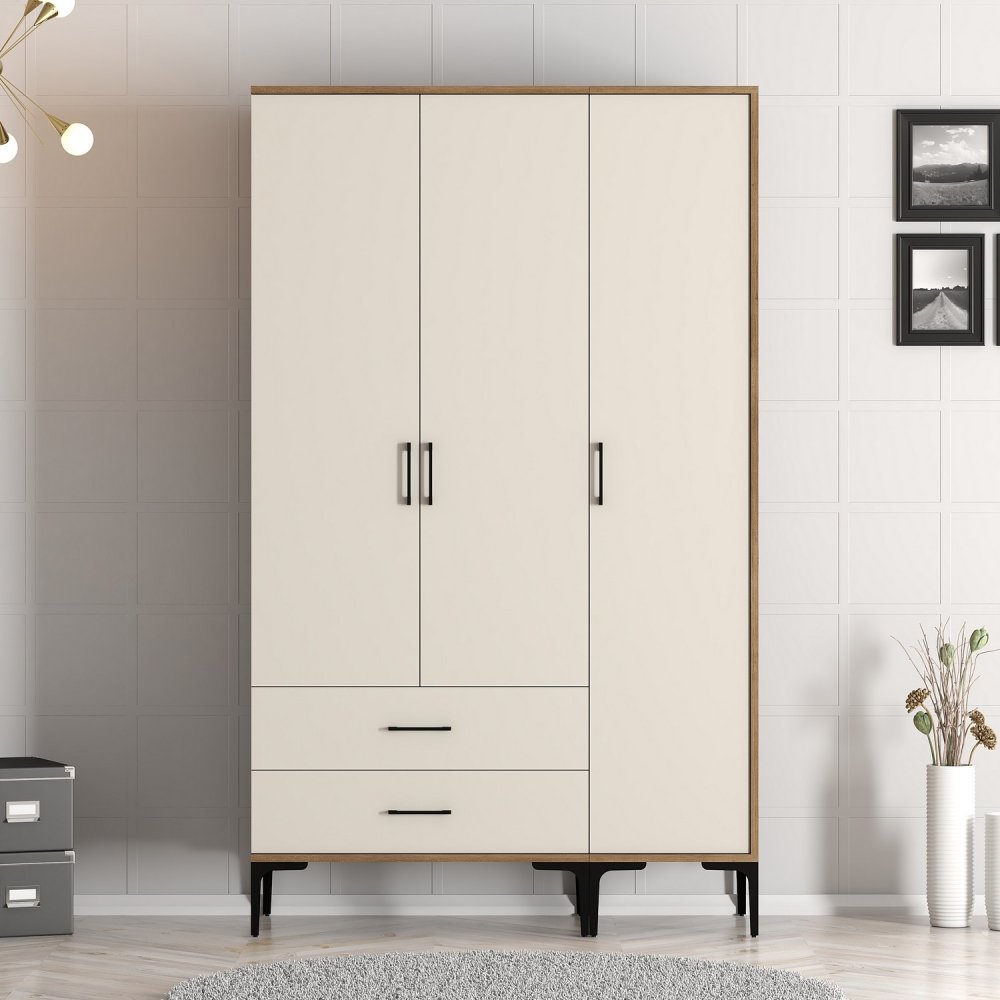 Šatní skříň Kumsal ST - Walnut, Cream (obrázek 7)