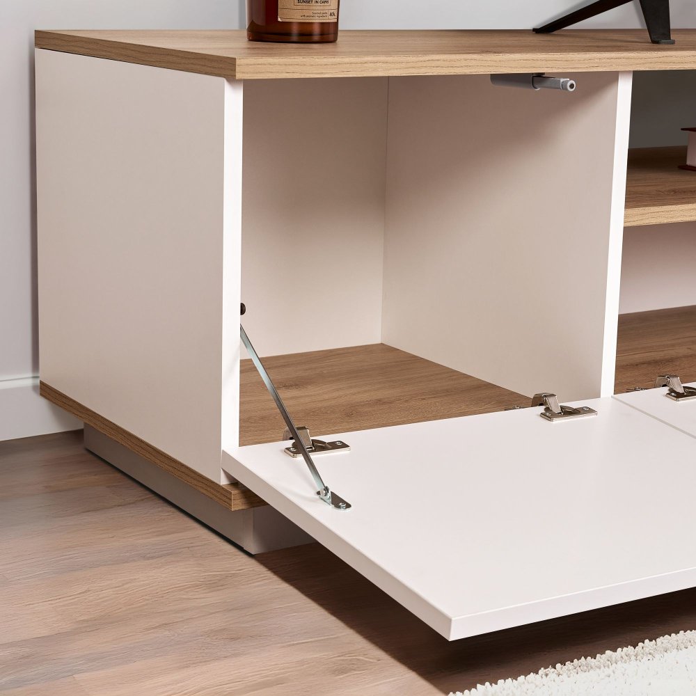 TV stolek Veramont - White, Cadiz Oak (obrázek 6)