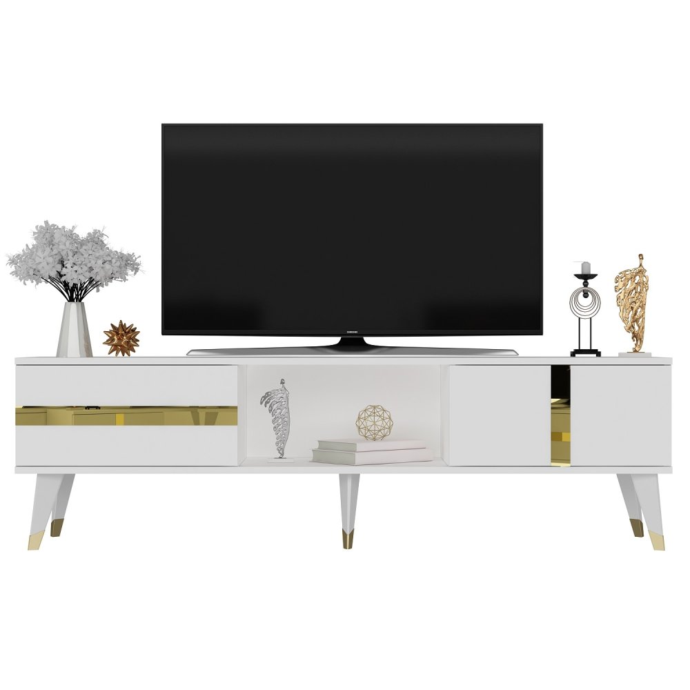 TV stolík Vania - White, Gold