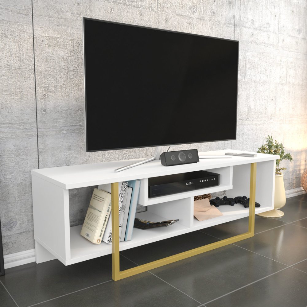 TV stolík Asal 120 - Gold, White