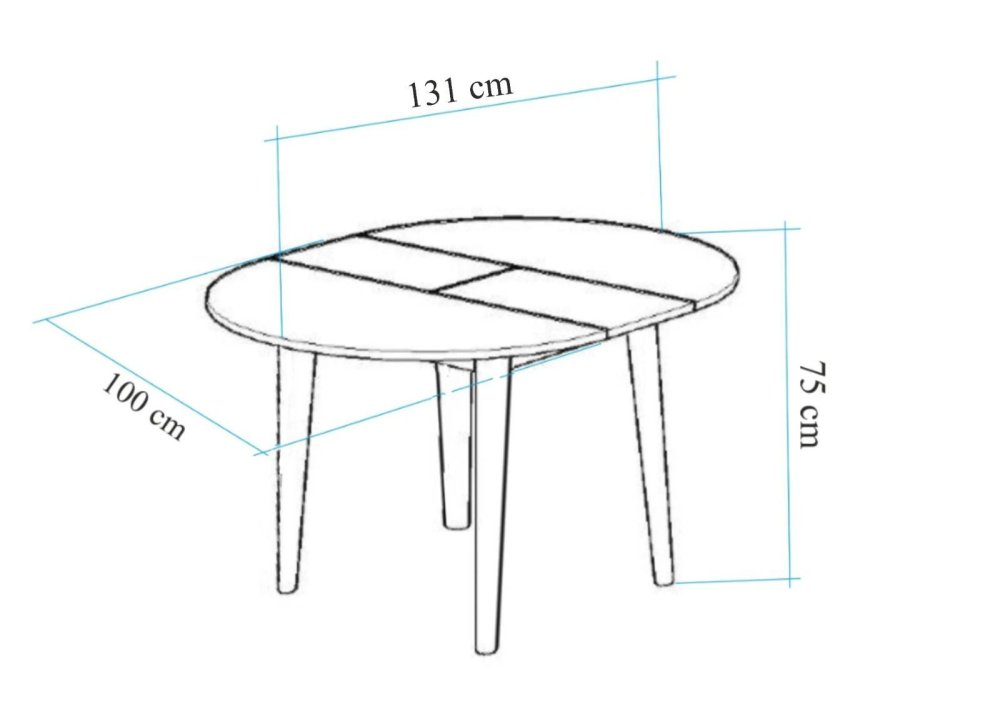 Extendable Dining Table Vina - Atlantic Pine (obrázek 3)