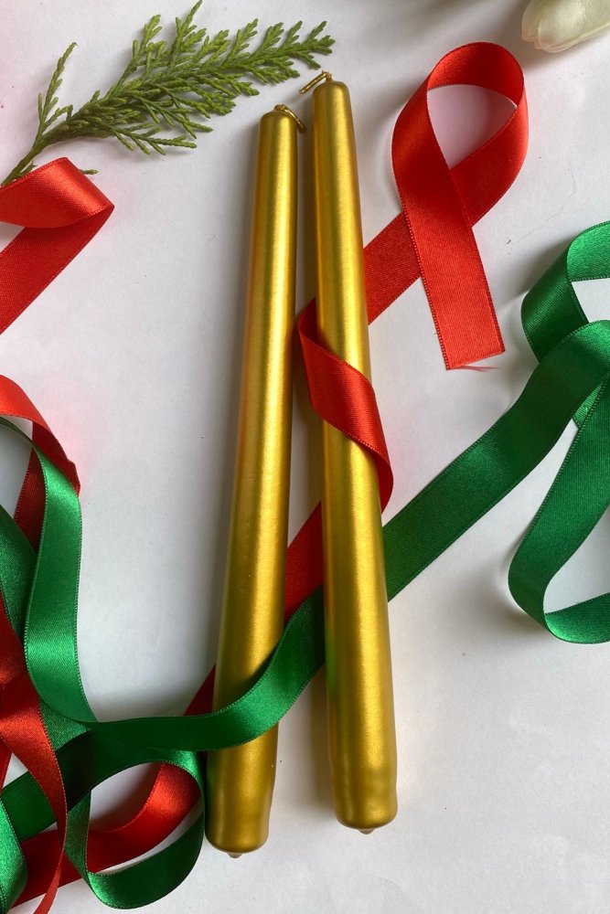 Súprava sviečok (2 kusy) Premium Christmas 2 - Gold