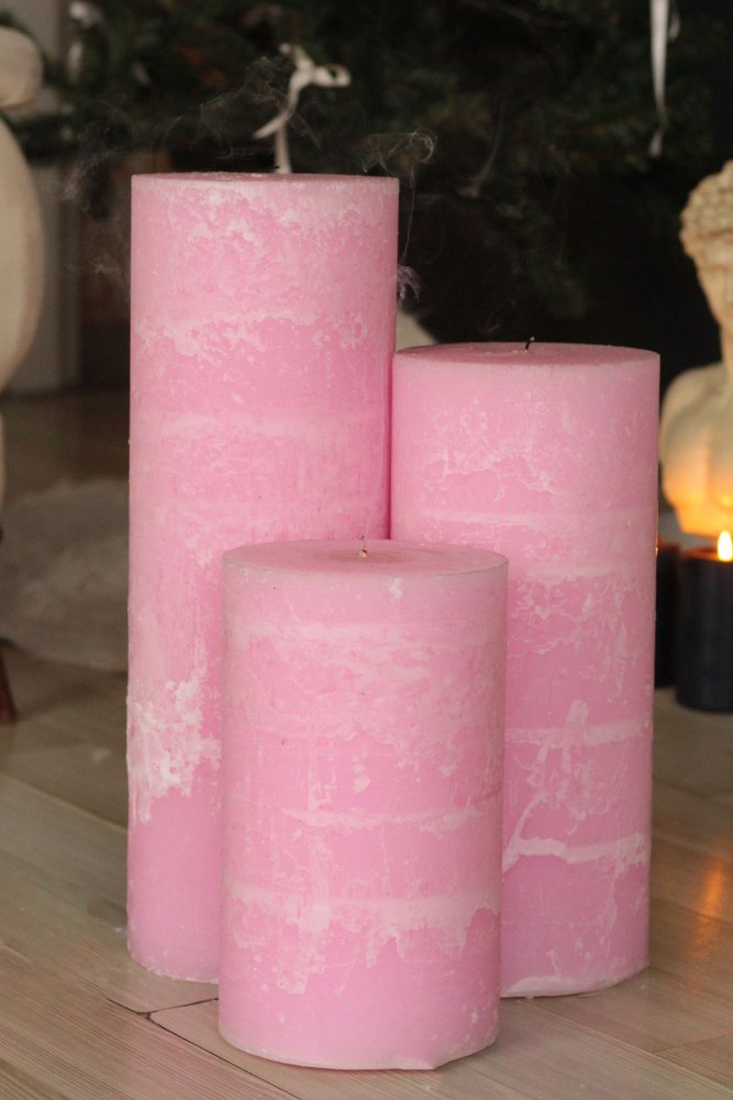 Súprava sviečok (3 kusy) Dev Sutun - Pink