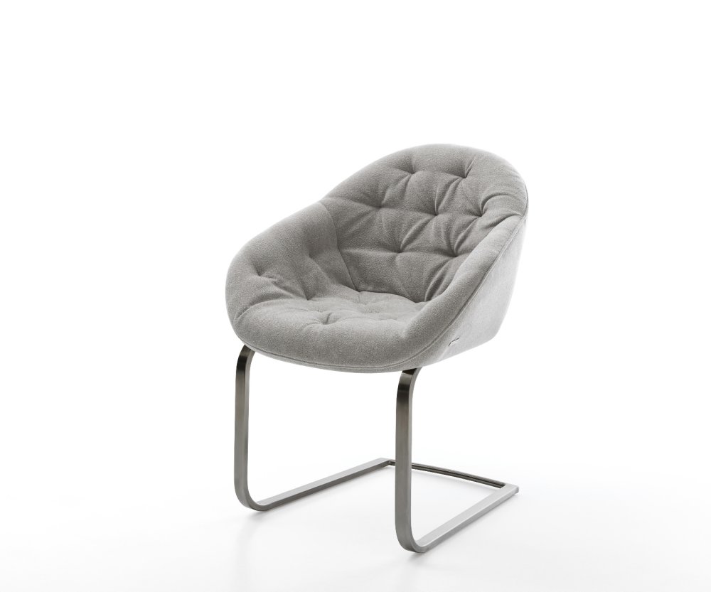 Konzolová jedálenská stolička Gaio-Flex texturovaná látka mäkký sivá