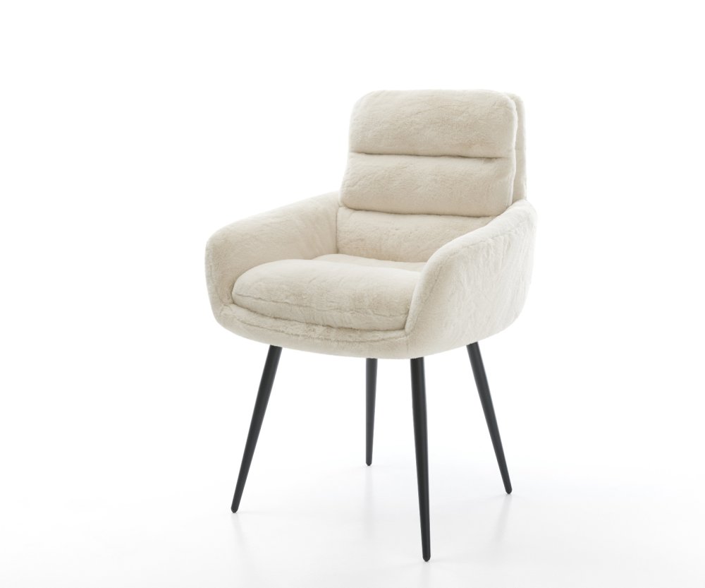 Jedálenská stolička Abelia-Flex s opierkami plyšový manšester krémovo