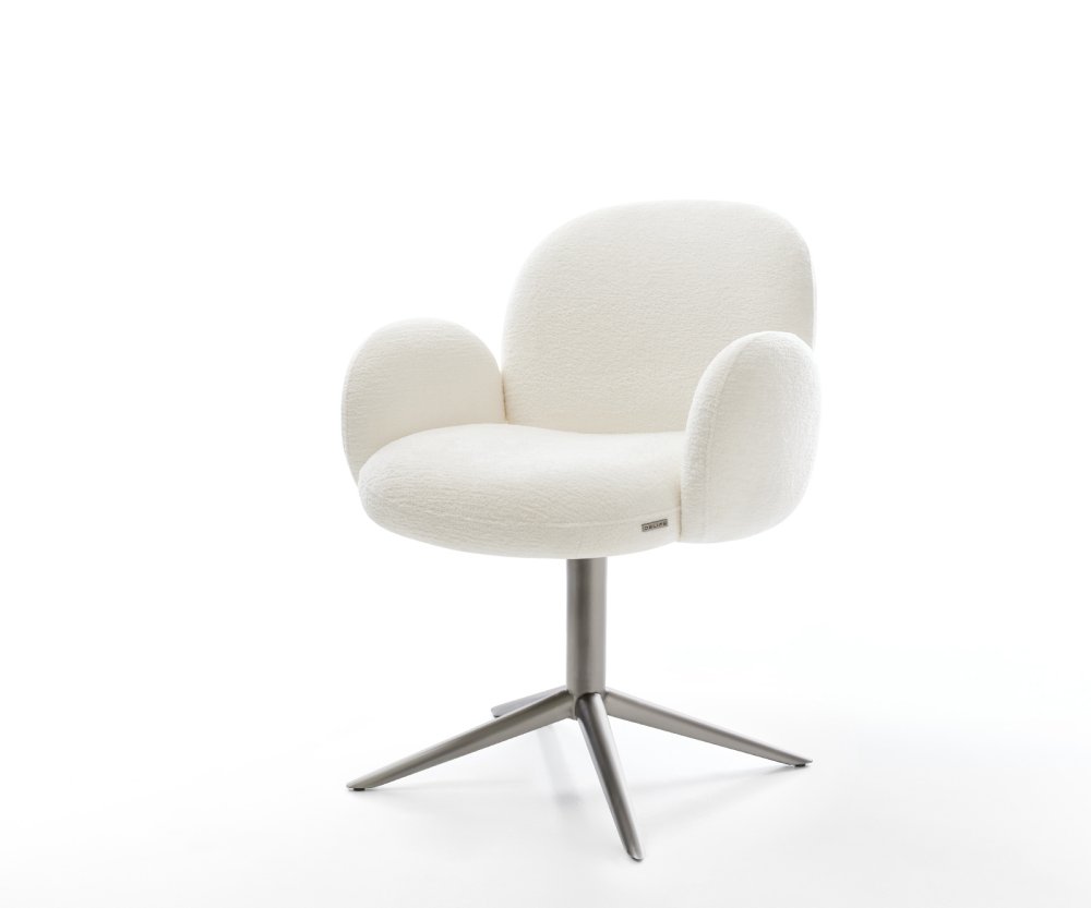 Jedálenská stolička Nube-Flex s opierkami bouclé mäkký béžová podstava