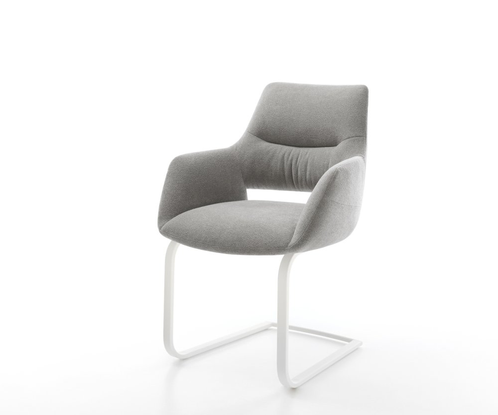 Konzolová podstava Yago-Flex s opierkami texturovaná látka mäkký sivá