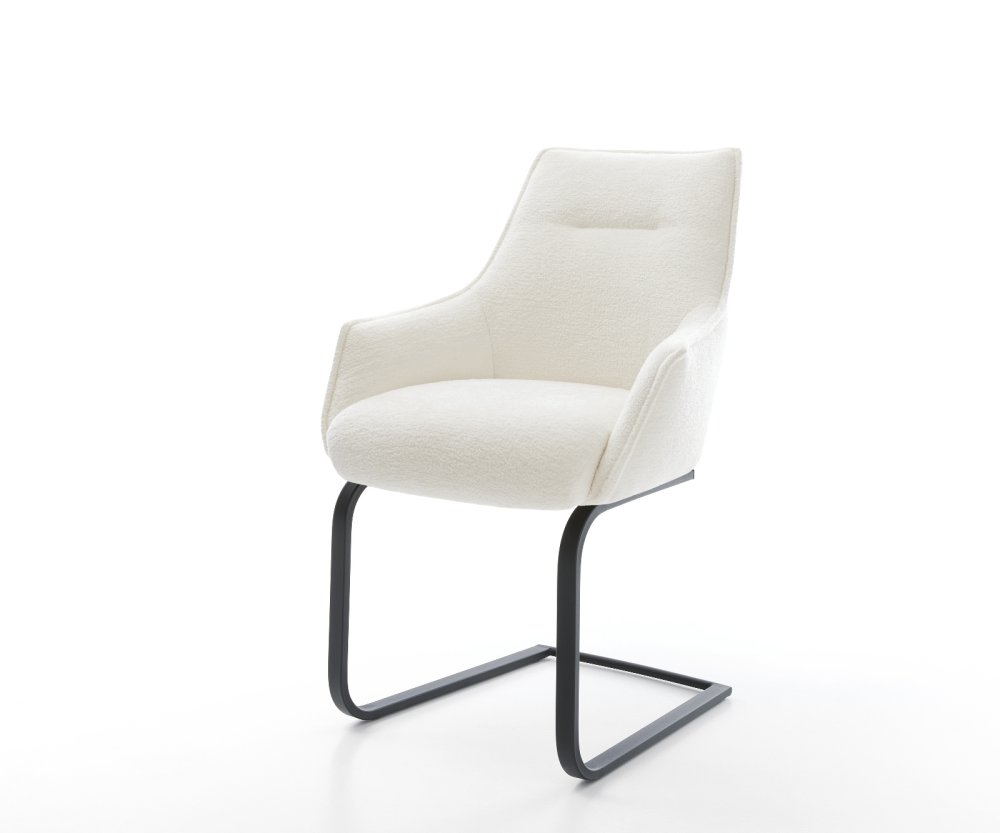 Konzolová jedálenská stolička Alja-Flex s opierkami bouclé mäkký