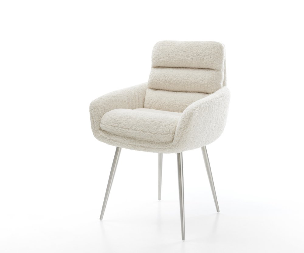 Jedálenská stolička Abelia-Flex s opierkami teddy látka béžová 4-nohá