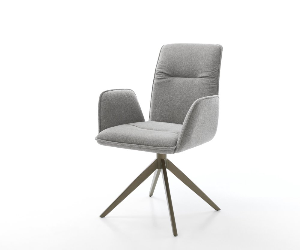 Jedálenská stolička Vinja-Flex texturovaná látka mäkký sivá krížová