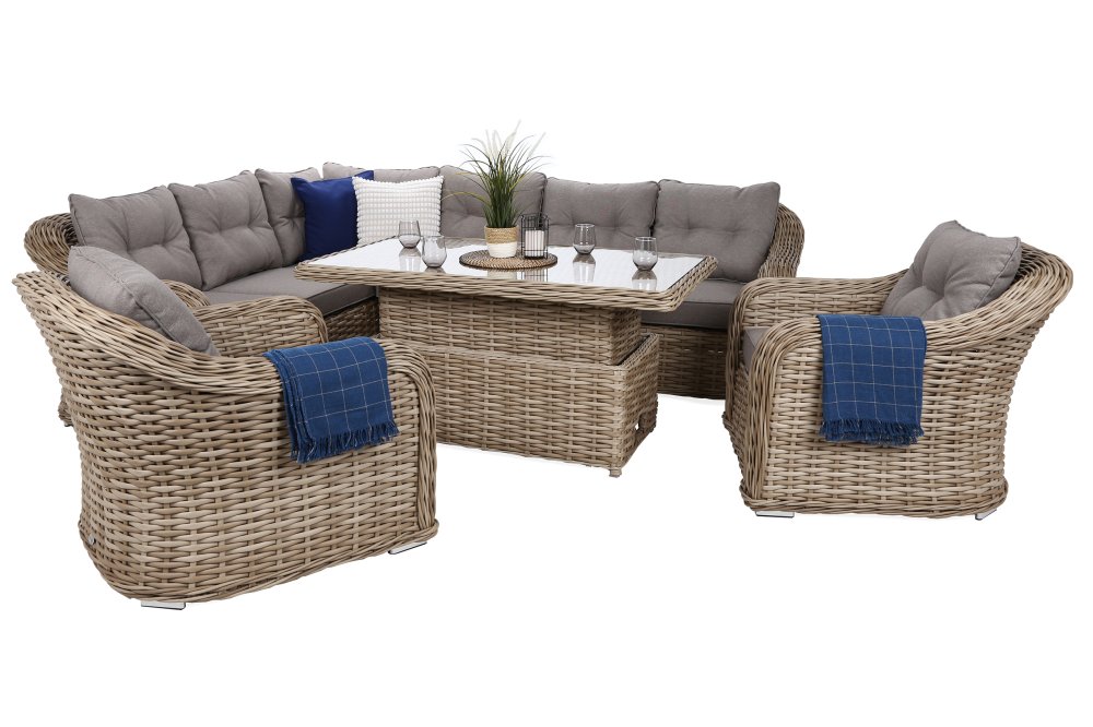 Záhradná rohová sedacia súprava FOGIA