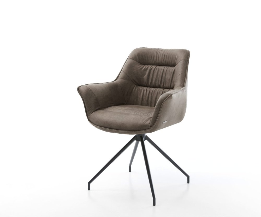 Jídelní židle Kaira-Flex mikrovlákno taupe vintage křížová podnož