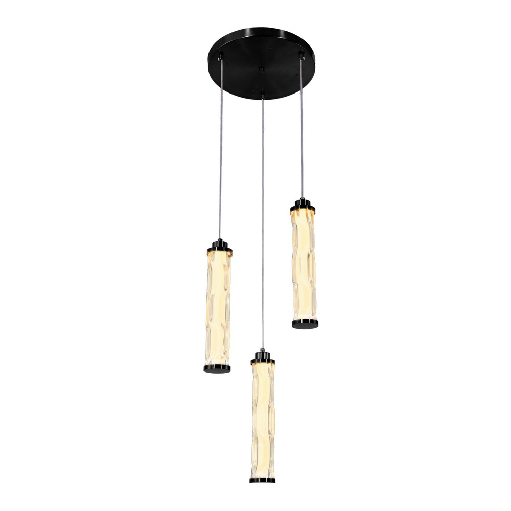 CORTE lampa wisząca talerz czarny matowy 25W LED 3000K klosz bezbarwny