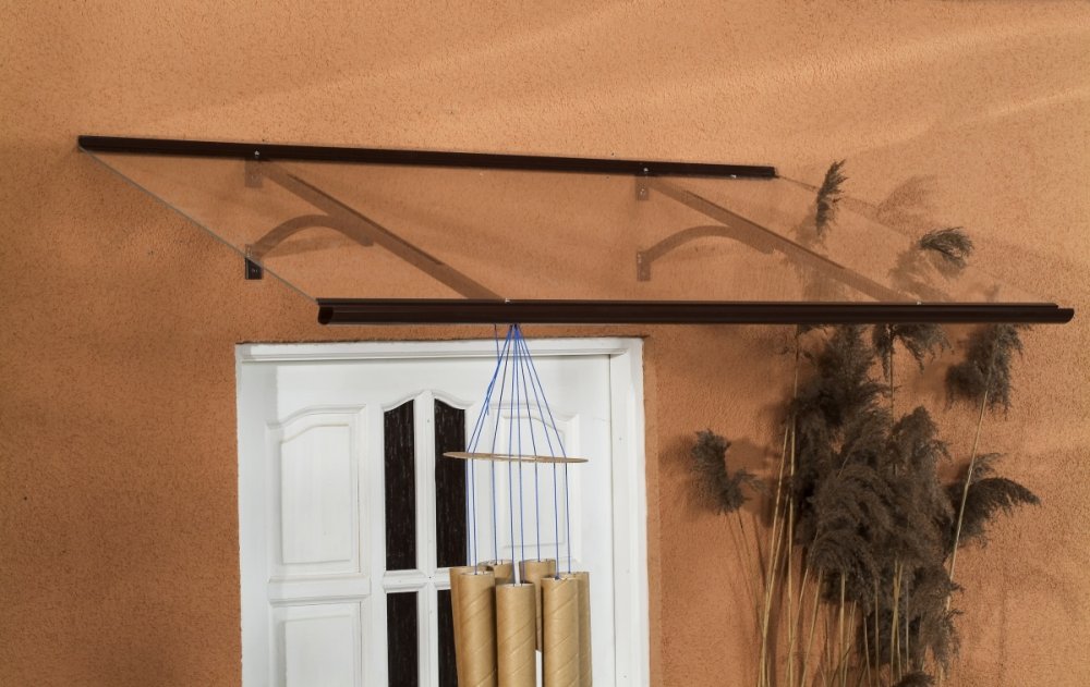 Vchodová stříška 160/85 hliník / plexisklo Dekorhome Hnědá