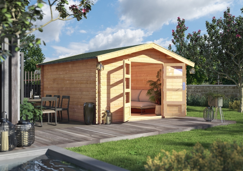 E-shop Dřevěný zahradní domek s podlahou 387 x 297 cm ,Dřevěný zahradní domek s podlahou 387 x 297 cm