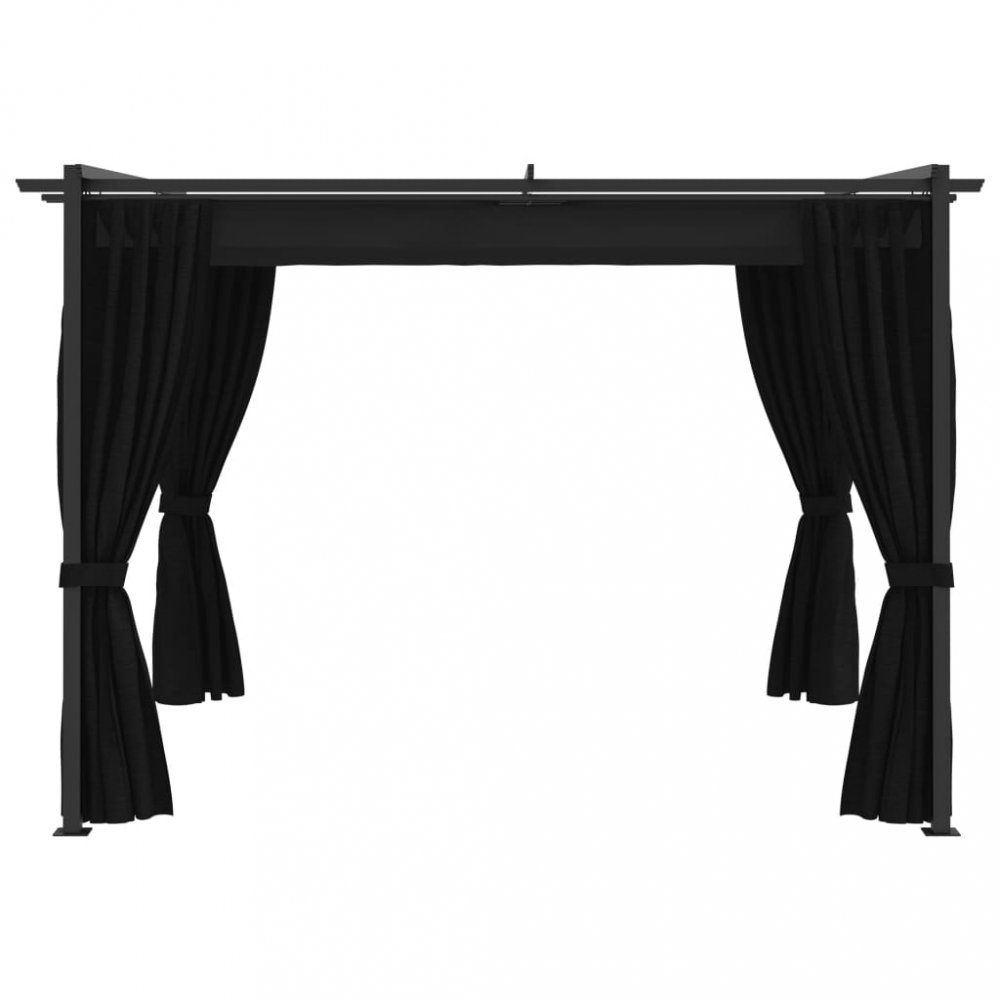 Zahradní altán se závěsy 3 x 3 m Dekorhome Krémová Obrázek