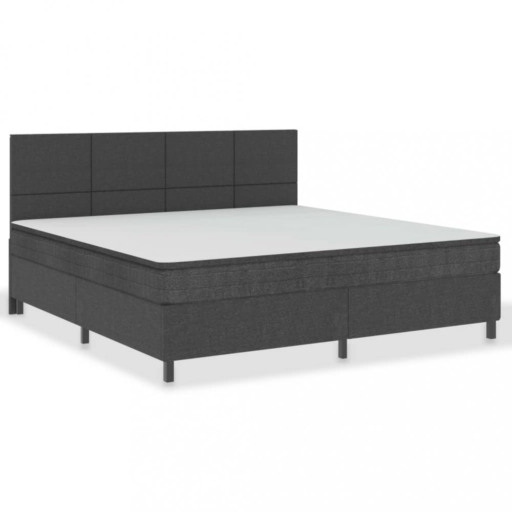 E-shop Boxspringová postel tmavě šedá  200 x 200 cm,Boxspringová postel tmavě šedá  200 x 200 cm