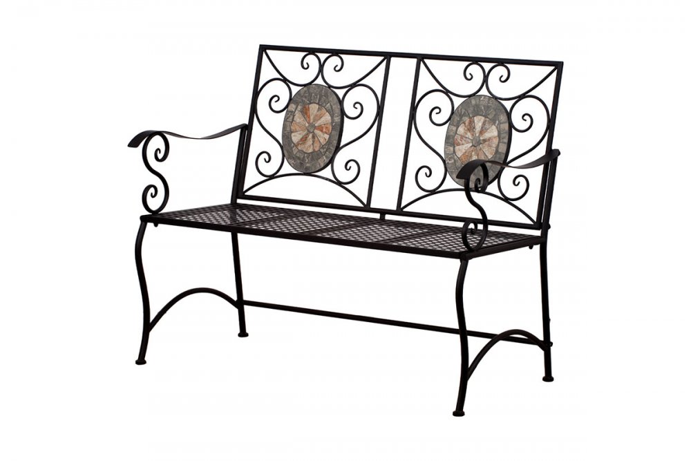 Zahradní lavice s mozaikou JF22Autronic Černá / přírodní