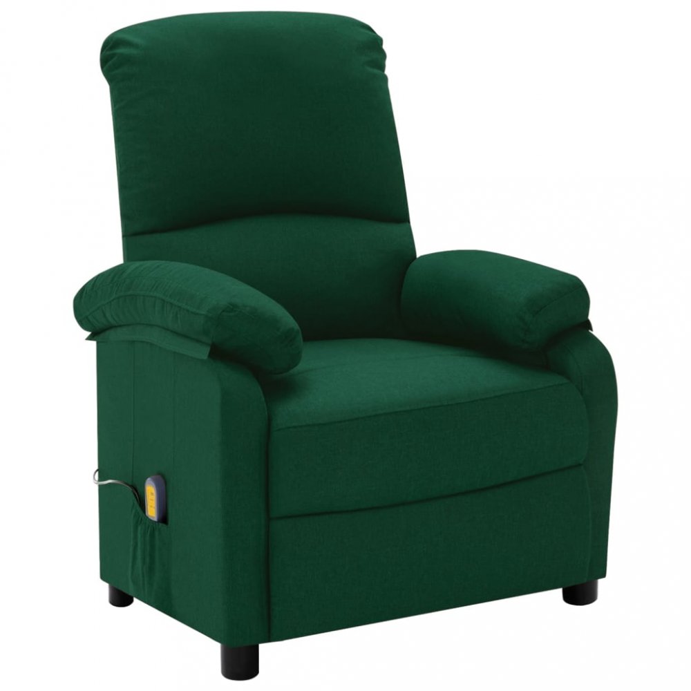 Masážní polohovací křeslo textil Dekorhome Zelená