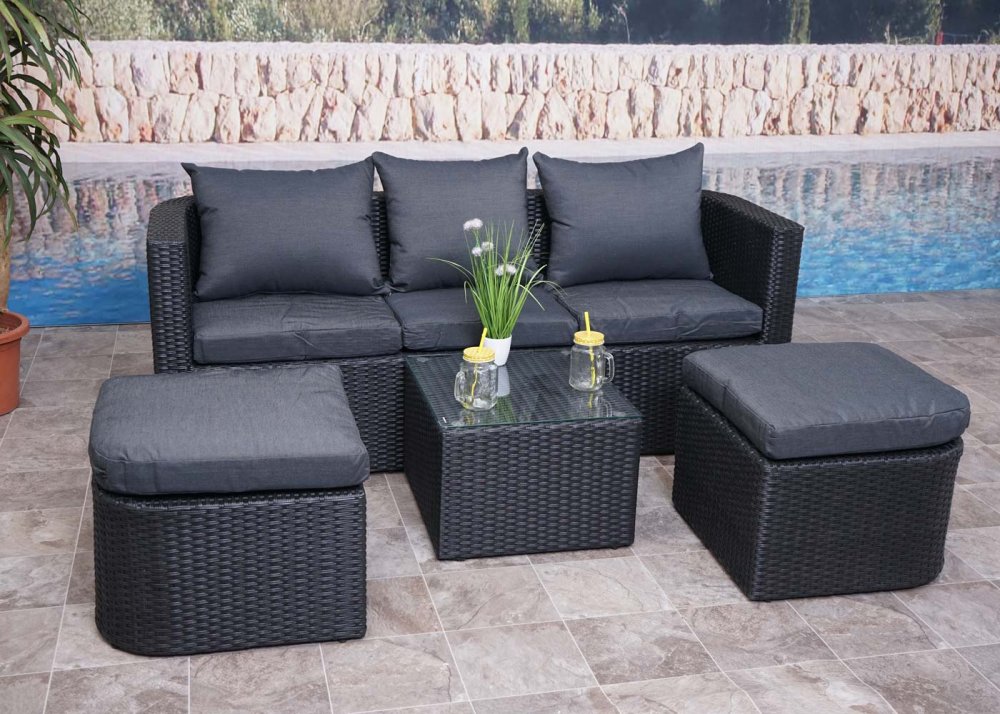 Zahradní sedací souprava 4 ks Antracit / šedá