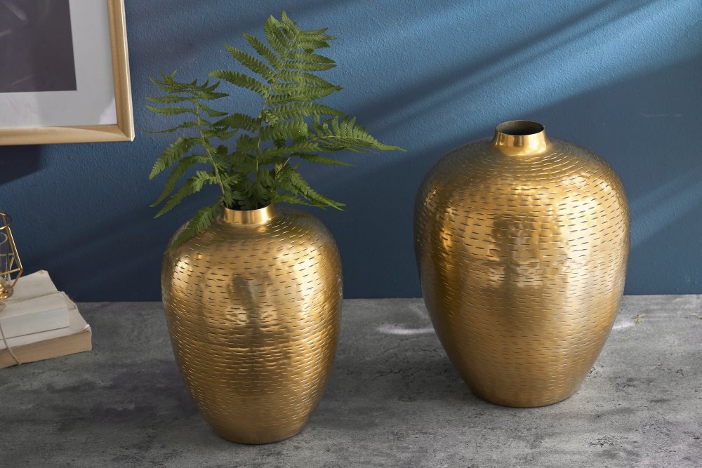 E-shop Stolová váza 2 ks SINIS Dekorhome Zlatá
