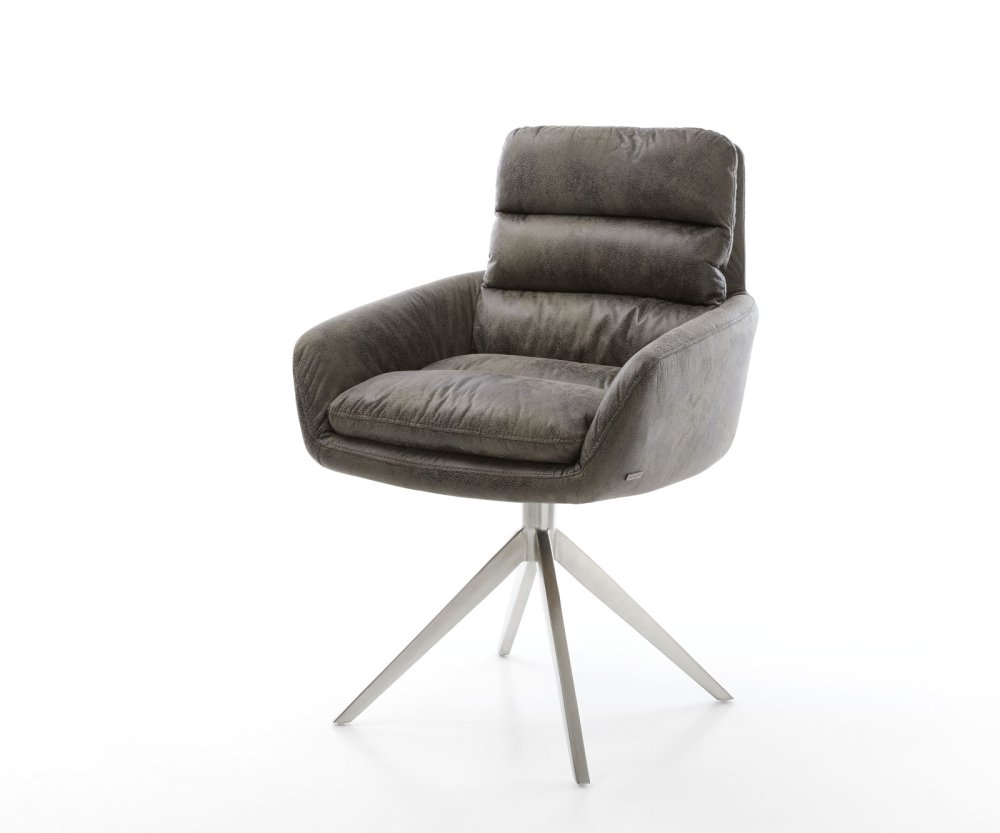 Jídelní židle Abelia-Flex s područkami šedá vintage křížová