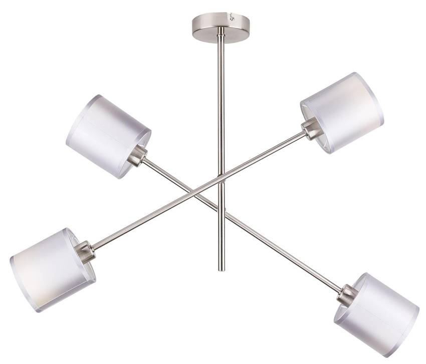 Závesná stropná lampa v saténovo-niklovom prevedení, 4x40W, Sax
