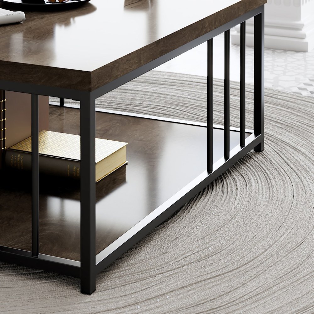 Konferenční stolek Zenn - Walnut, Black (obrázek 4)